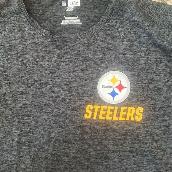 Pittsburgh Steelers XXL T-shirt Gray Logo EUC Short Sleeve Football Sports - Picture 4 of 16